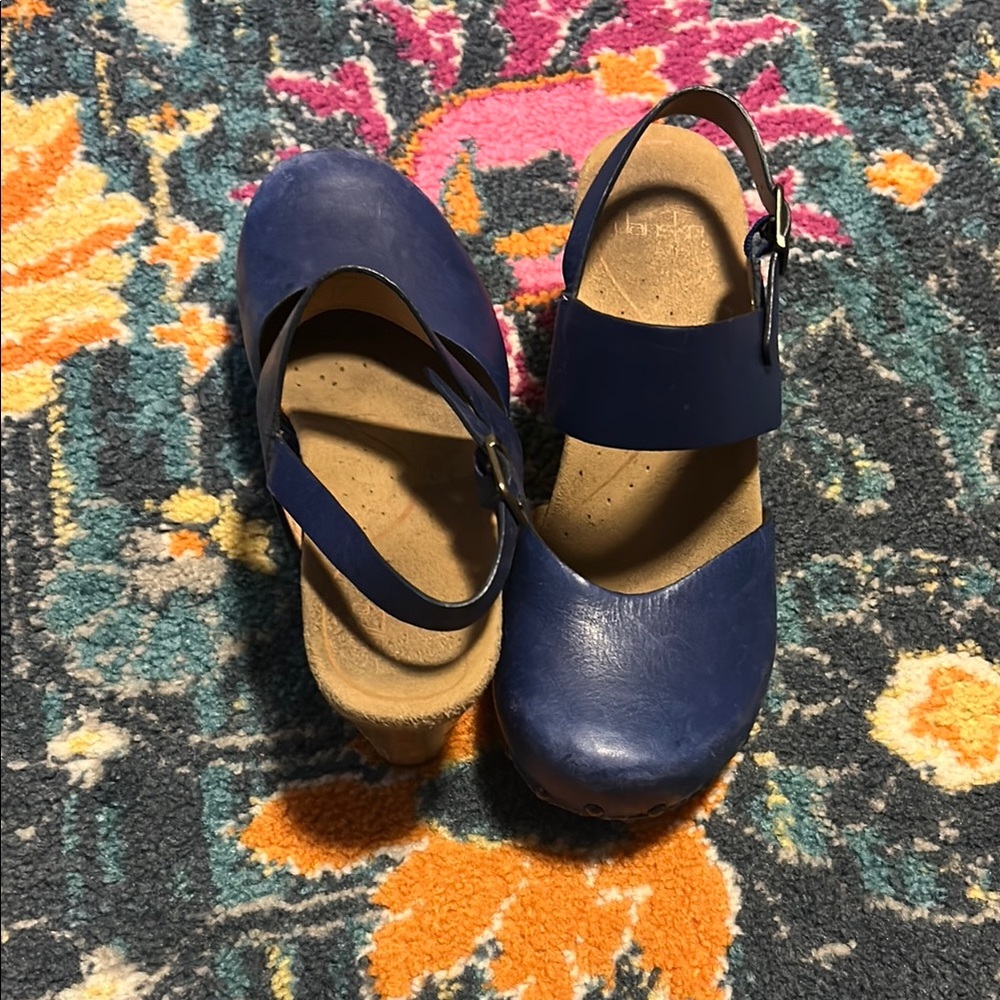 Dankso Blue Leather Clogs